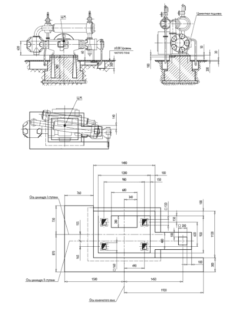 Общий вид компрессора поршневого СКС 2ВМ4 13-36 С